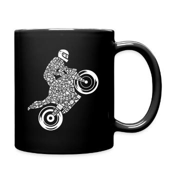 Rennmaschine Motorrad Fahrer Herren Rennmotorrad - Tasse einfarbig - Schwarz - Rechts