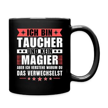 Ich bin Taucher und kein Magier - Tasse einfarbig - Schwarz - Rechts