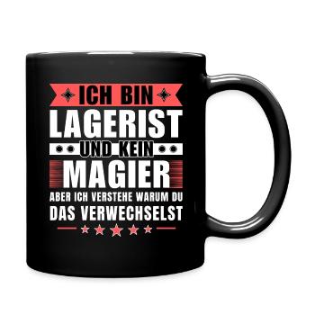 Ich bin Lagerist und kein Magier - Tasse einfarbig - Schwarz - Rechts