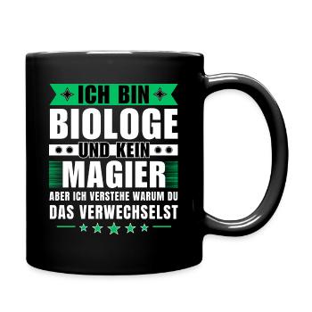 Ich bin Biologe und kein Magier - Tasse einfarbig - Schwarz - Rechts