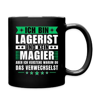 Ich bin Lagerist und kein Magier - Tasse einfarbig - Schwarz - Rechts