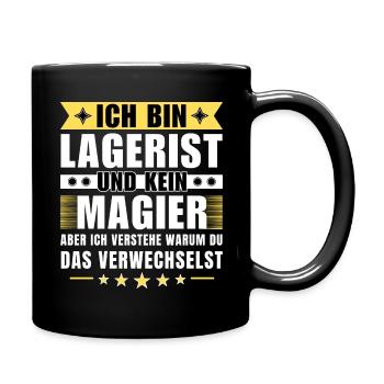 Ich bin Lagerist und kein Magier - Tasse einfarbig - Schwarz - Rechts