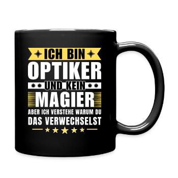 Ich bin Optiker und kein Magier - Tasse einfarbig - Schwarz - Rechts