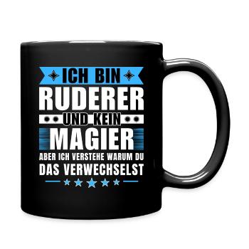 Ich bin Ruderer und kein Magier - Tasse einfarbig - Schwarz - Rechts