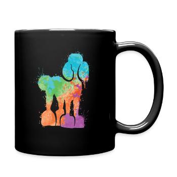 Caniche Amoureux des chiens Chien Caniche Dames - Mug uni - noir - Droite