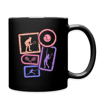 Tennis Spieler Damen Tennisspieler Mädchen - Tasse einfarbig - Schwarz - Rechts