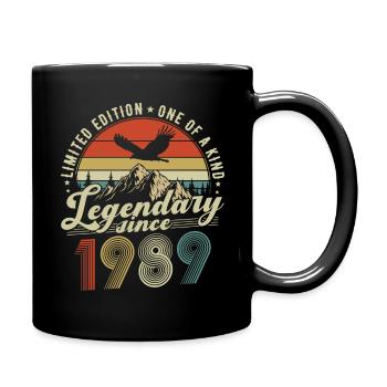 Legendary Since 1989 Vintage Birthday Gift - Full Colour Mug - black - Right