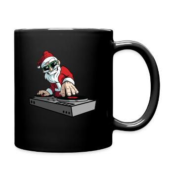 Santa DJ Christmas Disc Jockey - Full Colour Mug - black - Right