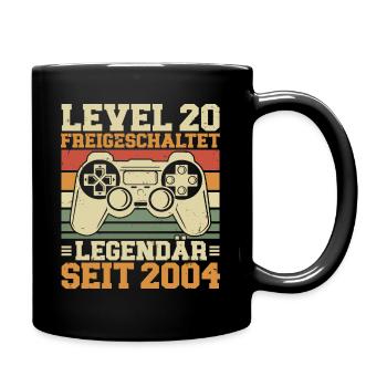Level 20 freigeschaltet Legendär seit 2004 - Tasse einfarbig - Schwarz - Rechts