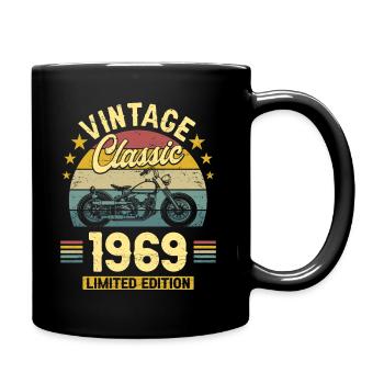 Motorrad Jahr 1969 Biker 55 Jahre Jubiläum - Tasse einfarbig - Schwarz - Rechts