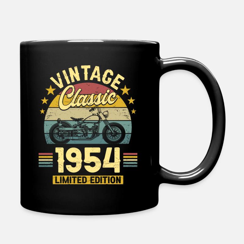 Moto Année 1954 Motard 70 Ans Anniversaire - Mug uni - noir