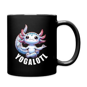 Yoga Axolotl Meditation Mindfulness Spirituality - Full Colour Mug - black - Right