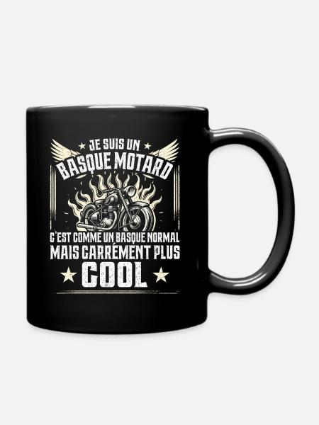 Carrément Plus Cool Basque Motard Cadeau Moto - Mug uni - noir
