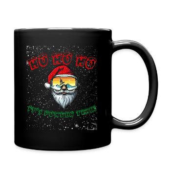 HO HO HO IT'S POWDER TIME! with Santa Claus - Tasse einfarbig - Schwarz - Rechts