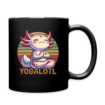 Yoga Axolotl Meditation Retro Spiritualität - Tasse einfarbig - Schwarz - Rechts