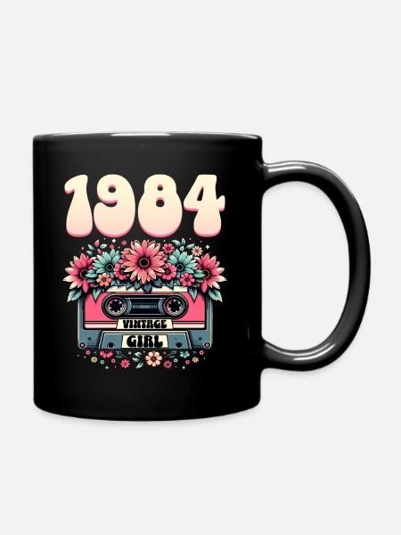 Cassette Année 1984 Anniversaire Femme 40 Ans - Mug uni - noir