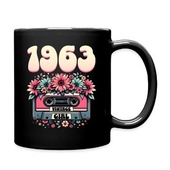 Cassette Année 1963 Anniversaire Femme 60 Ans - Mug uni - noir - Droite
