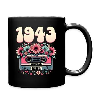 Cassette Year 1943 Birthday Woman 80 Years - Full Colour Mug - black - Right