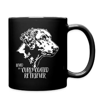 Aimé par un chien Retriever à poil bouclé Wilsigns - Mug uni - noir - Droite