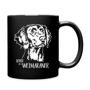 Loved by a Weimaraner Dog Saying Dog Wilsigns - Full Colour Mug - black - Right