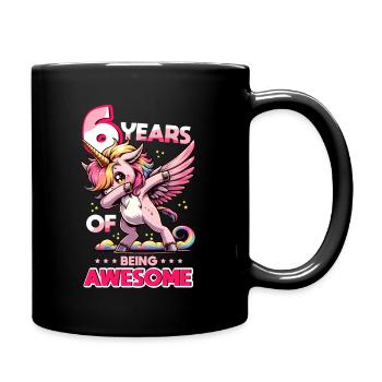 Licorne Anniversaire 6 ans - Mug uni - noir - Droite