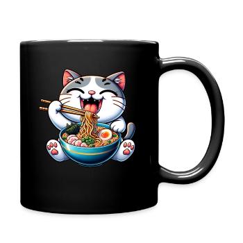 Soupe Ramen Anime Neko Chat - Mug uni - noir - Droite
