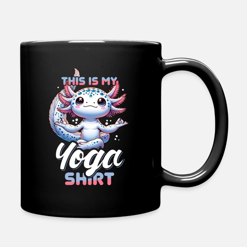 Posture de yoga axolotl méditant bien-être - Mug uni - noir