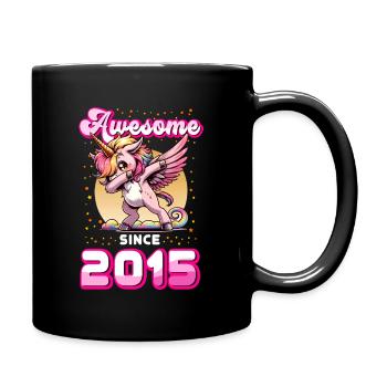 Einhorn Geburtstag Awesome since 2015 - Tasse einfarbig - Schwarz - Rechts