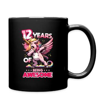12 Years Unicorn Birthday - Full Colour Mug - black - Right