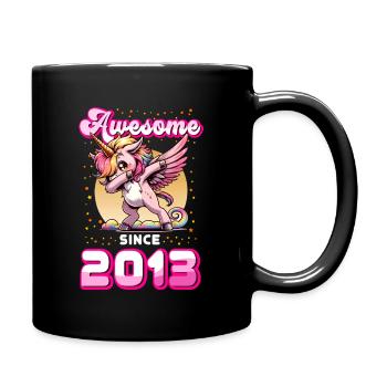 Einhorn Geburtstag Awesome since 2013 - Tasse einfarbig - Schwarz - Rechts