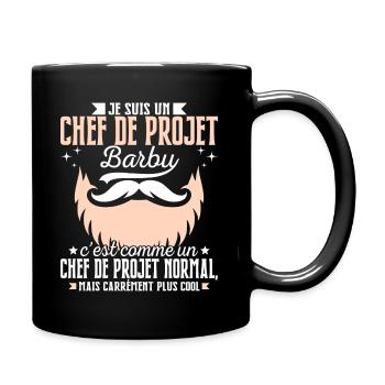 Barbe Humour Chef de Projet Barbu - Mug uni - noir - Droite