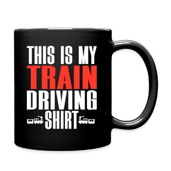 Lokführer, Maschinist, Eisenbahner - Tasse einfarbig - Schwarz - Rechts