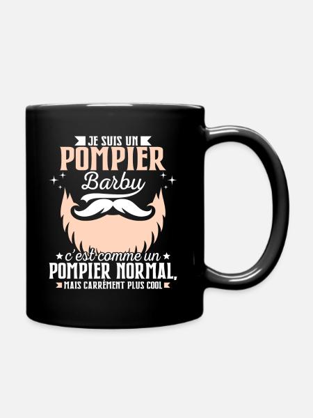 Barbe Humour Pompier Barbu - Mug uni - noir
