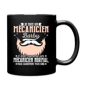 Barbe Humour Mécanicien Barbu - Mug uni - noir - Droite