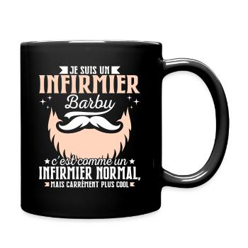 Barbe Humour Infirmier Barbu - Mug uni - noir - Droite