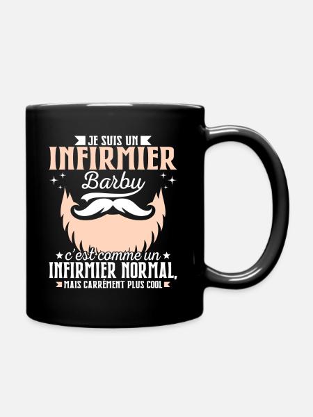 Barbe Humour Infirmier Barbu - Mug uni - noir