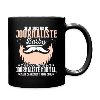Barbe Humour Journaliste Barbu - Mug uni - noir - Droite