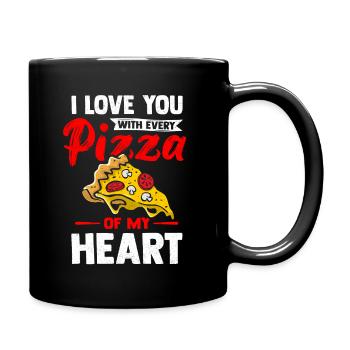 Saint-Valentin Funny Pizza Love Pizza Slice - Mug uni - noir - Droite