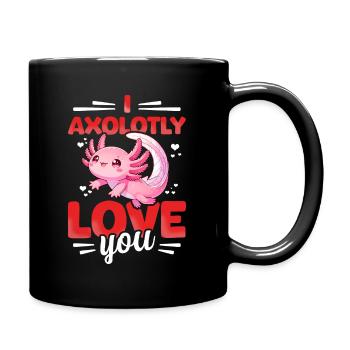 Coeur d’axolotl sucré Saint-Valentin - Mug uni - noir - Droite