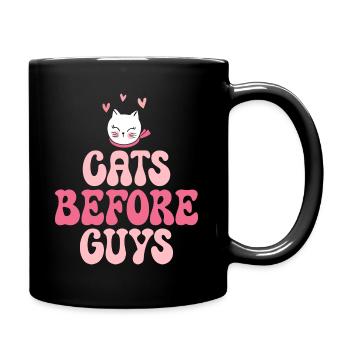 Chats Avant Les Mecs Amour Des Chats - Mug uni - noir - Droite