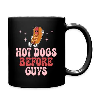 Hot Dogs vor Jungs Humor Hot Dog - Tasse einfarbig - Schwarz - Rechts