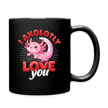 Axolotl Valentine's Day In Love Love - Full Colour Mug - black - Right