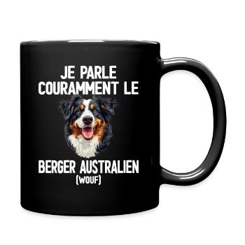 Parler Le Berger Australien Humour Chien - Mug uni - noir - Droite