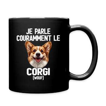 Parler Le Corgi Humour Chien - Mug uni - noir - Droite