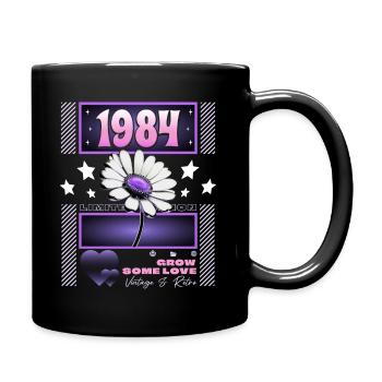 Retro Y2K Year 1984 Birthday Woman 40 Years - Full Colour Mug - black - Right
