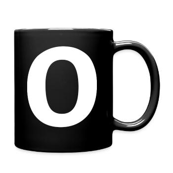 Buchstabe o "o" weiß - Tasse einfarbig - Schwarz - Rechts