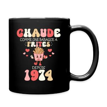 Baraque À Frites 1974 Femme Anniversaire 50 Ans - Mug uni - noir - Droite