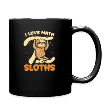 Pi Day I Love Math And Sloths - Full Colour Mug - black - Right