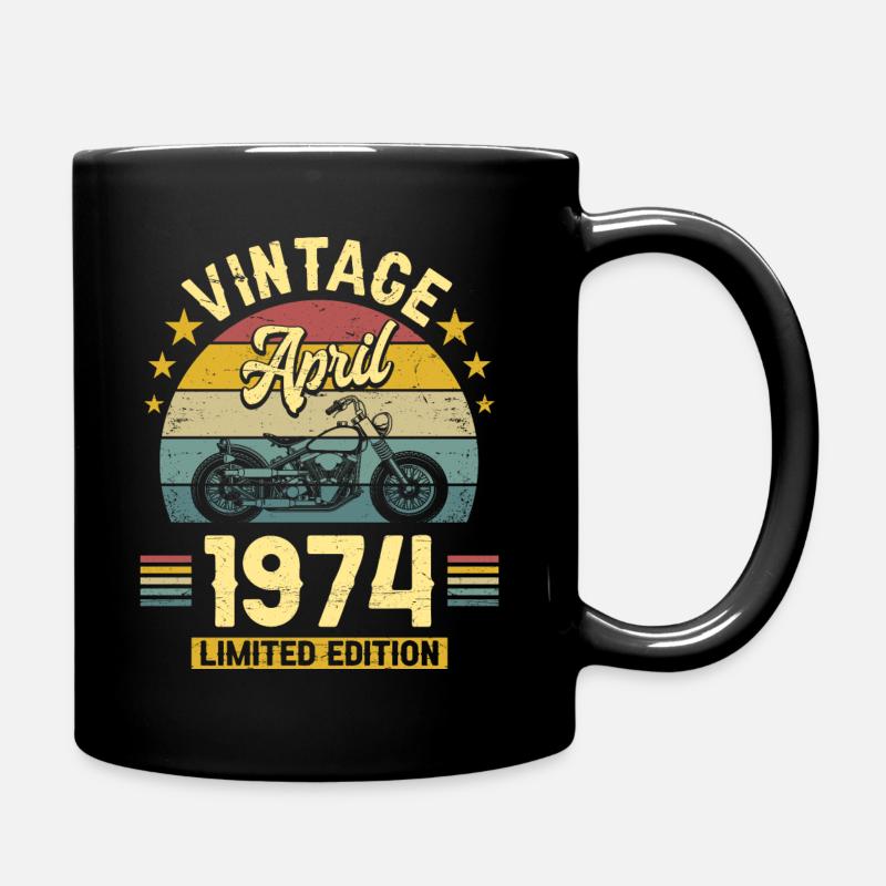 Motard 50 Ans 1974 Avril 50 Ans Anniversaire - Mug uni - noir