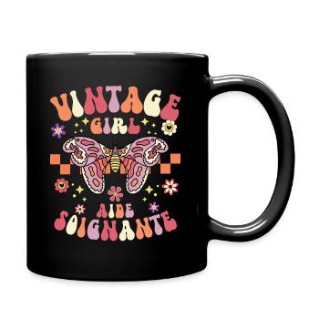 Fille Vintage Femme Aide Soignante - Mug uni - noir - Droite